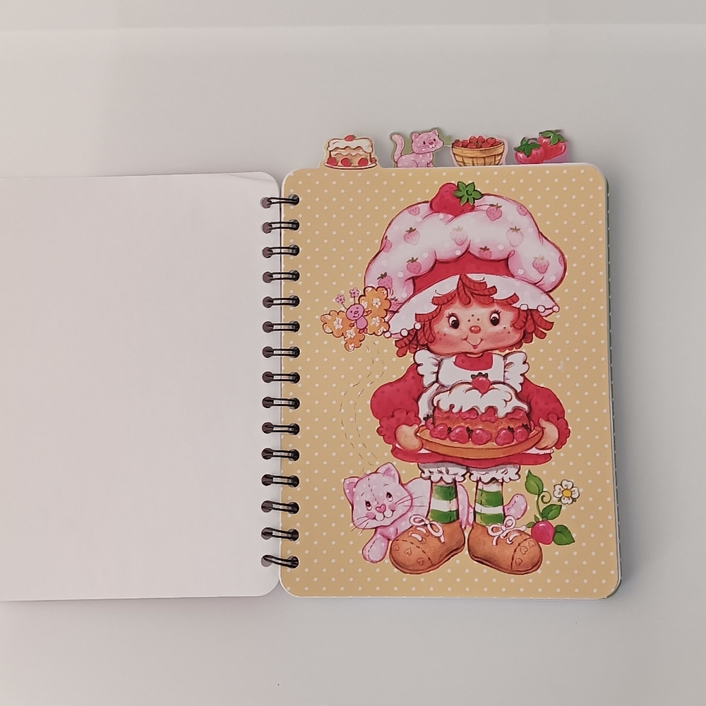 NEW Strawberry Shortcake Spiral Bound Notebook Bullet Journal Tabs 6" by 8" - Picture 2 of 10